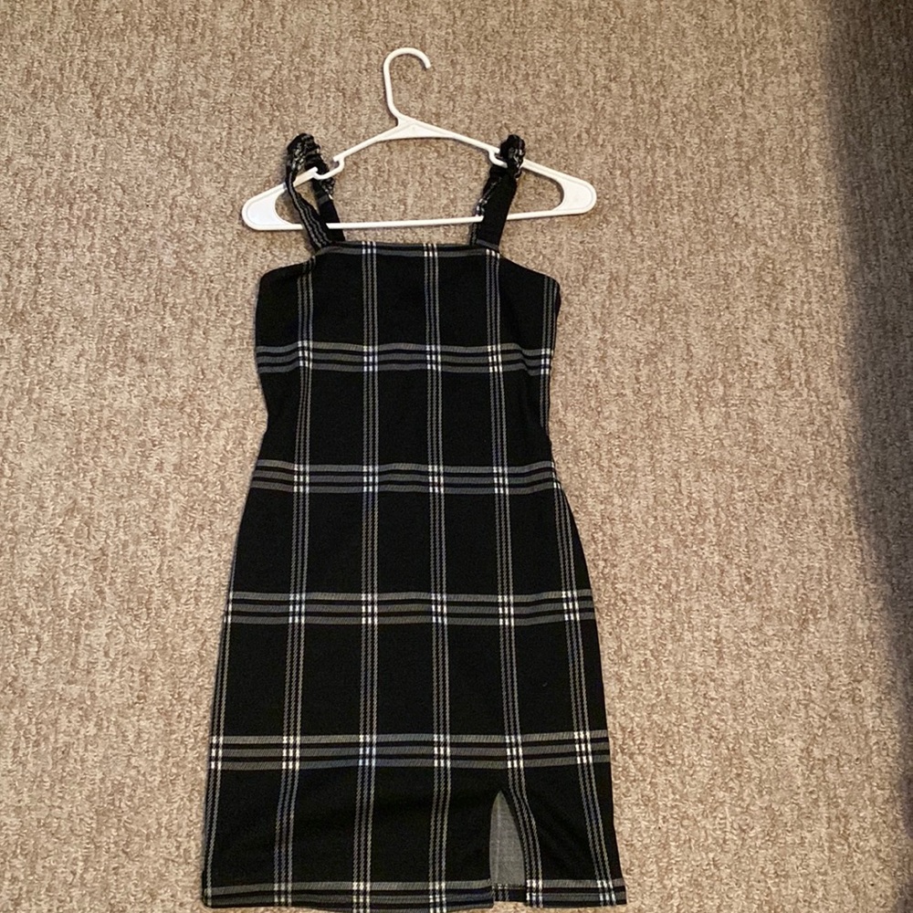 Plaid Black and White Dress. Size small.